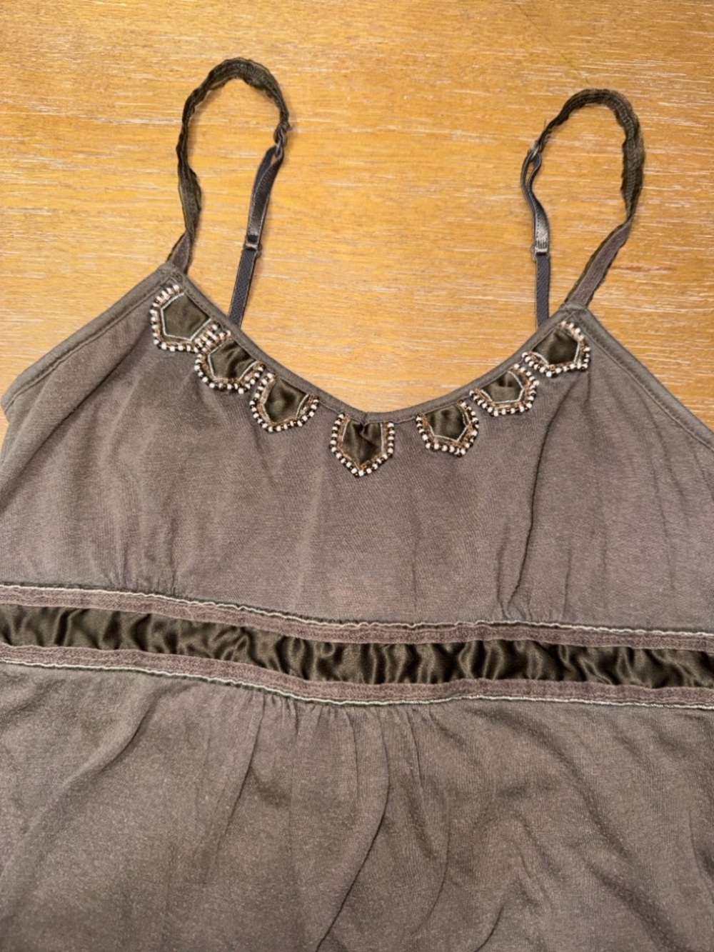 Y2K American Eagle Outfitters Chocolate Brown Babydoll Tank - Picture 3 of 4